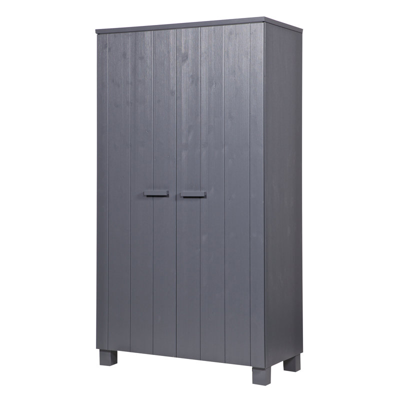 Sarcoxie 2 Door Wood Wardrobe, Steel Grey