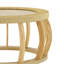 Table basse ronde ronde en bois massif de 35,43 po avec pieds courbés et table d'appoint Boho pour salle à manger, cuisine et salon, naturel-129764149