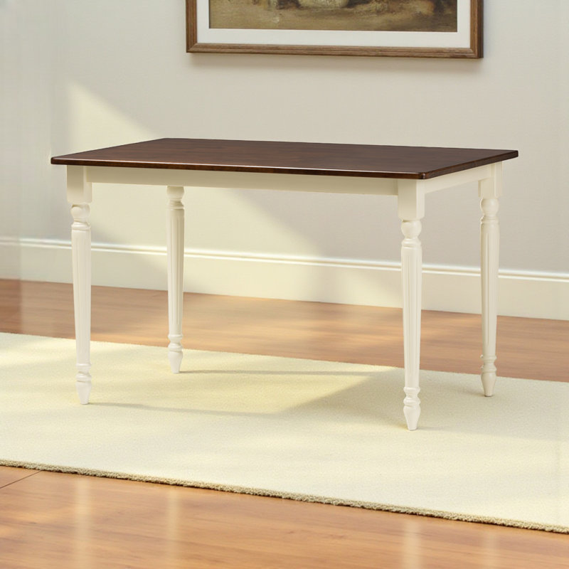 Ensemble de salle à manger 5 pièces en bois massif de couleur cerise / crème Laritha, H 34,32 po x l 19,11 po x P 19,11 po