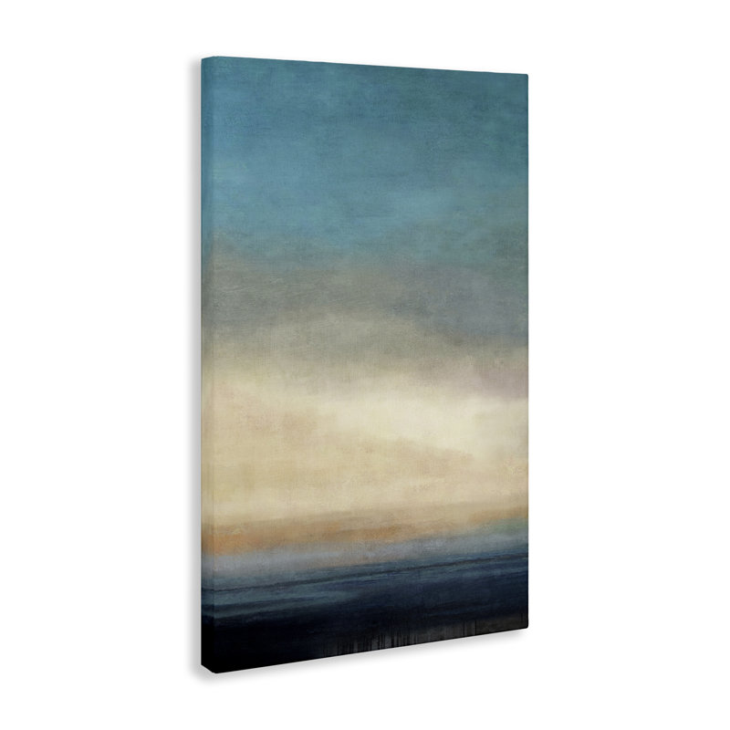 «Deep Blue Ocean», toile abstraite par Suzanne Nicoll, H 45 po x l 30 po