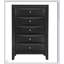 Commode contemporaine Marilla G1500-CH avec placages en bois véritable durable et élégantes façades de tiroirs en résine moulée, finition noire