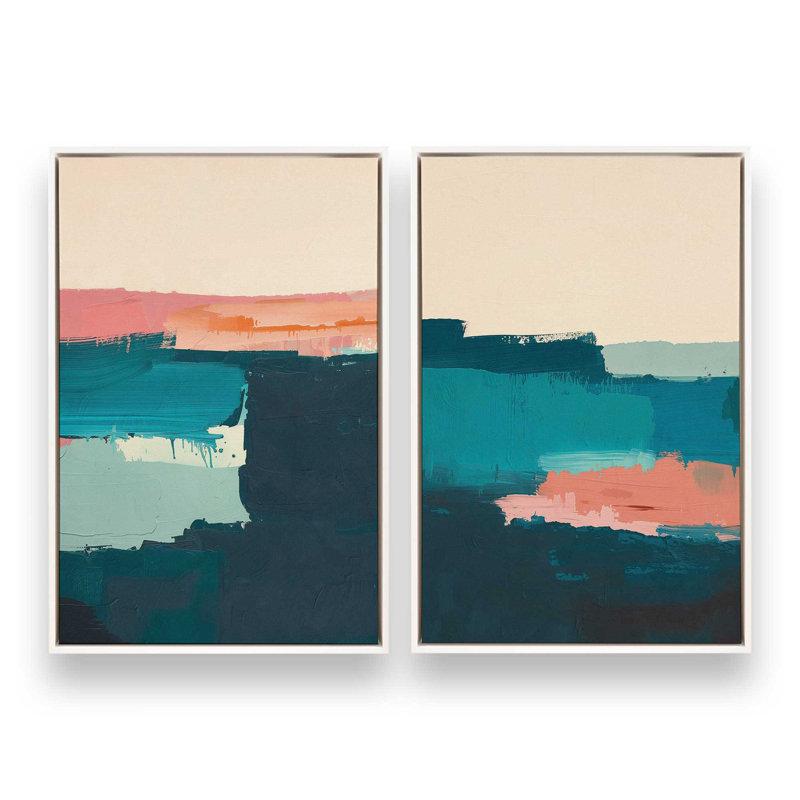 "Azure Reverie" par Golden Glow Interiors 2 - Pièces sur toile, Cadre opaque blanc, H 20 po x l 14 po