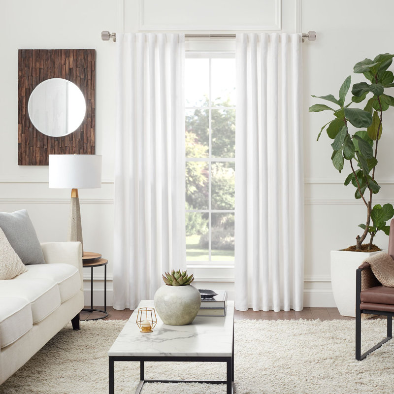 MODE Mode Premium Collection 1 1/8 in Diameter Curtain Rod Set with Geo Finials and Steel Wall Mounted Adjustable Rod