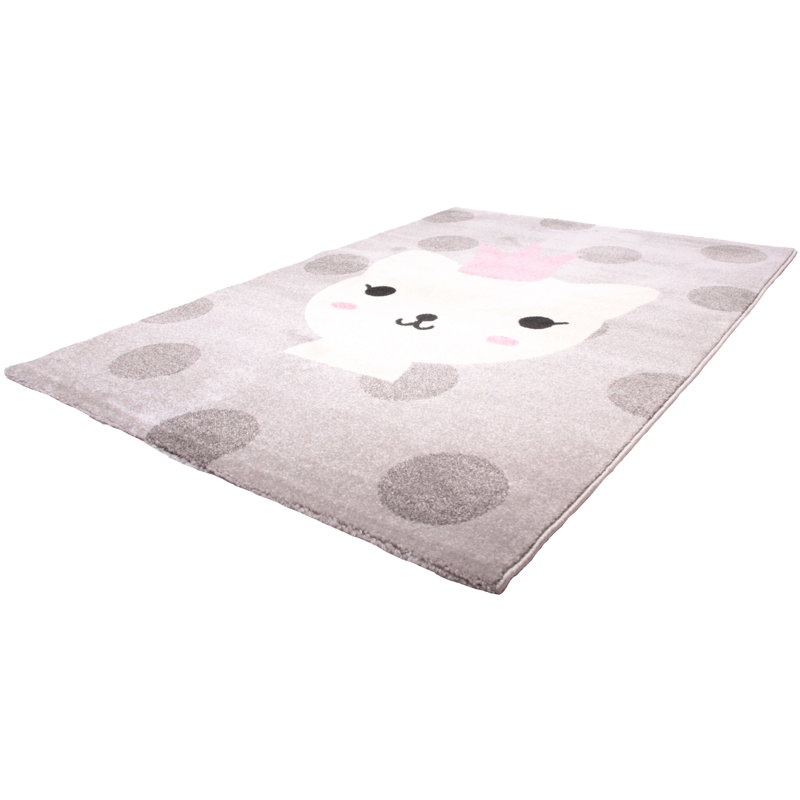 Calvin Polka Polypropylene Grey/White Indoor Rug