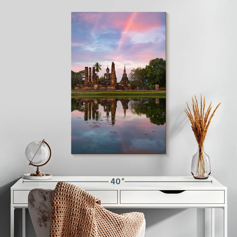 Adella Wat Mahathat Pond Reflection, 30" H x 20" W