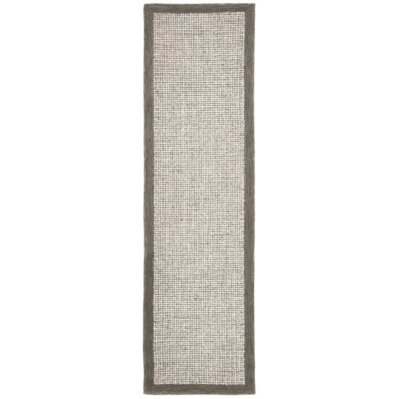 Tapis beige en laine touffeté à la main Furman, Tapis de couloir 2 pi 3 po x 8 pi