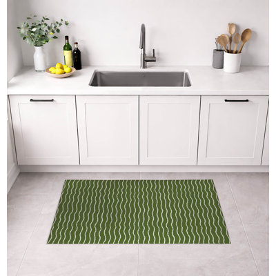 Wave Grunge Low Profile Kitchen Mat