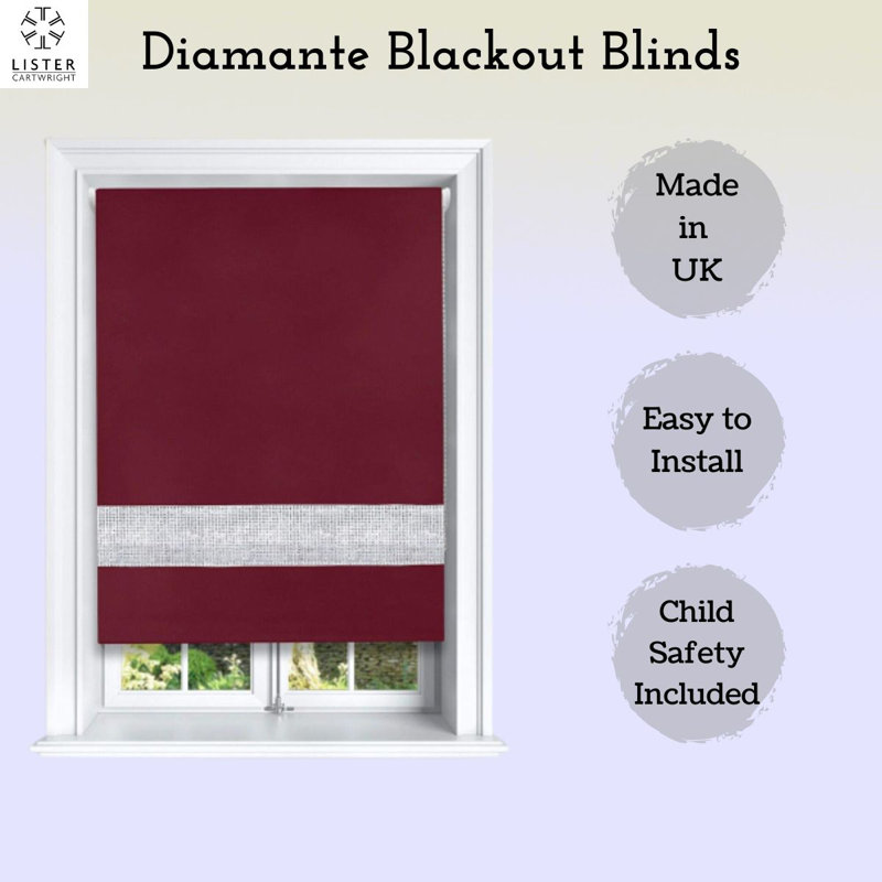 Roller Blind, 90cm W x 165cm L, Red