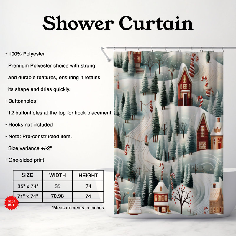 Candy Route - Premium Shower Curtain, 74"H x 71"W