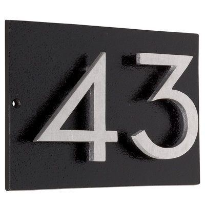 Plaque d’adresse murale sur 1 ligne flottante
