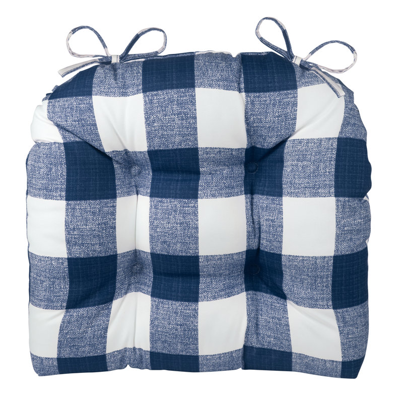 Navy Polyester Indoor/Outdoor Chair Cushions Set of 2