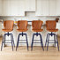 Ensemble de 4 tabourets de bar pivotants Abraham, tabourets de comptoir en similicuir à hauteur réglable avec dossier, pieds en métal, chaises de bar modernes pour îlot de cuisine, pub, bistro