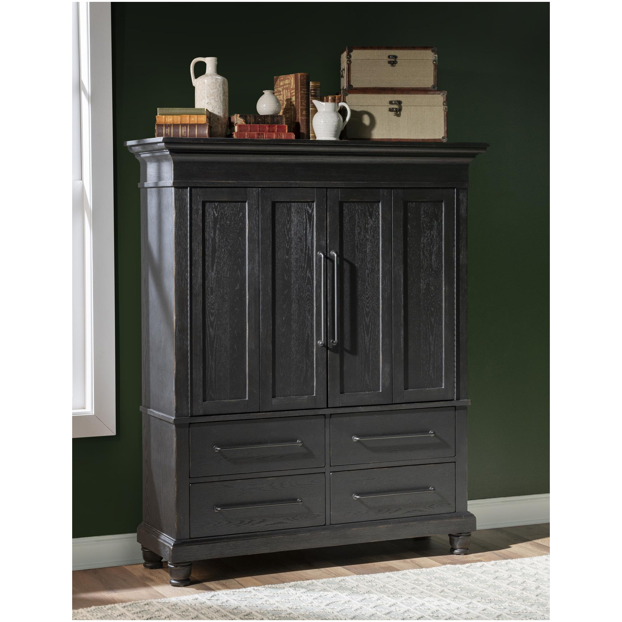 Country Living 2-Door Armoire, Black