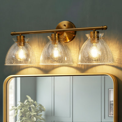 Décoration de salle de bain 3 lumières cloche dorée à intensité variable
