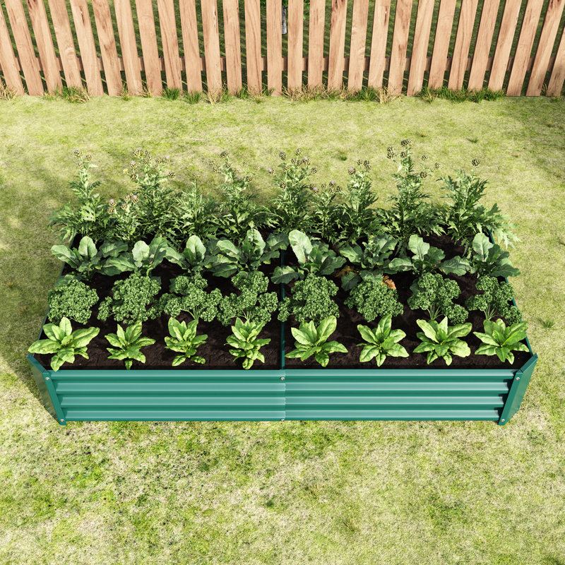 631Ft Metal Rectangle Bed For Bedroom Planting - Rust, Open Base Design Planter Growing Vegetables And Flowers Outdoors Stable Galvanized Material