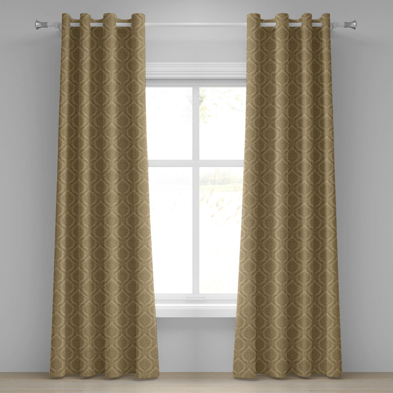 Rideau à œillets décoratif à 2 panneaux East Urban Home, 50 po, kaki, L 50 po x L 108 po