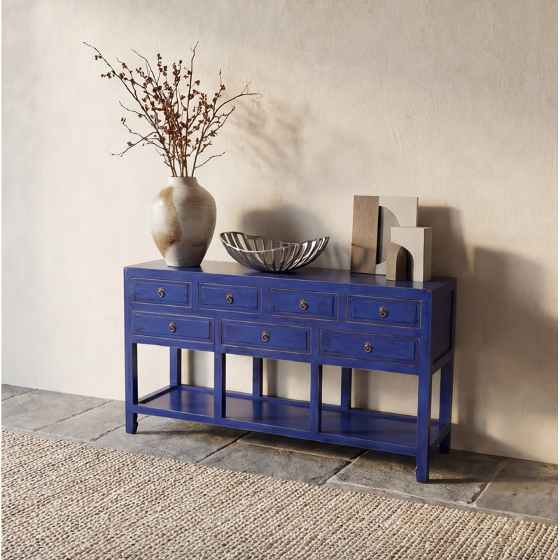 Annegreet 152cm Console Table, Peacock Blue