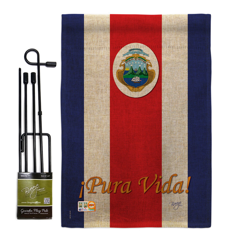 Double Sided 18.5'' H x 13'' W Burlap Flag Set