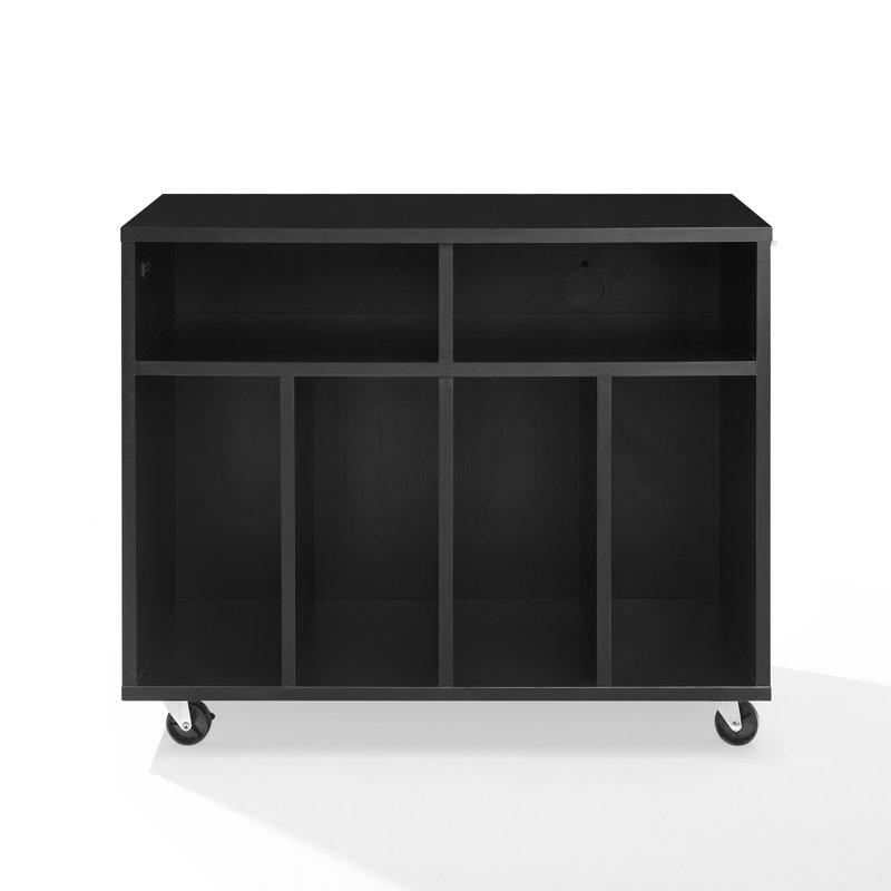 Carlo Rolling Record Storage Console, Black