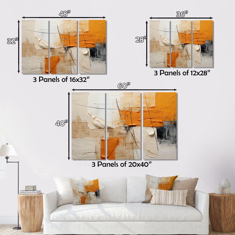 «Textile Symphony II», reproduction sur toile tendue de 3 pièces, H 32 po x l 48 po x P 1 po