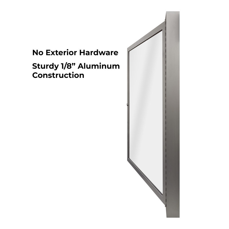 Wall Cork Bulletin Board, Silver, 36" H x 72" W (includes 3 doors)