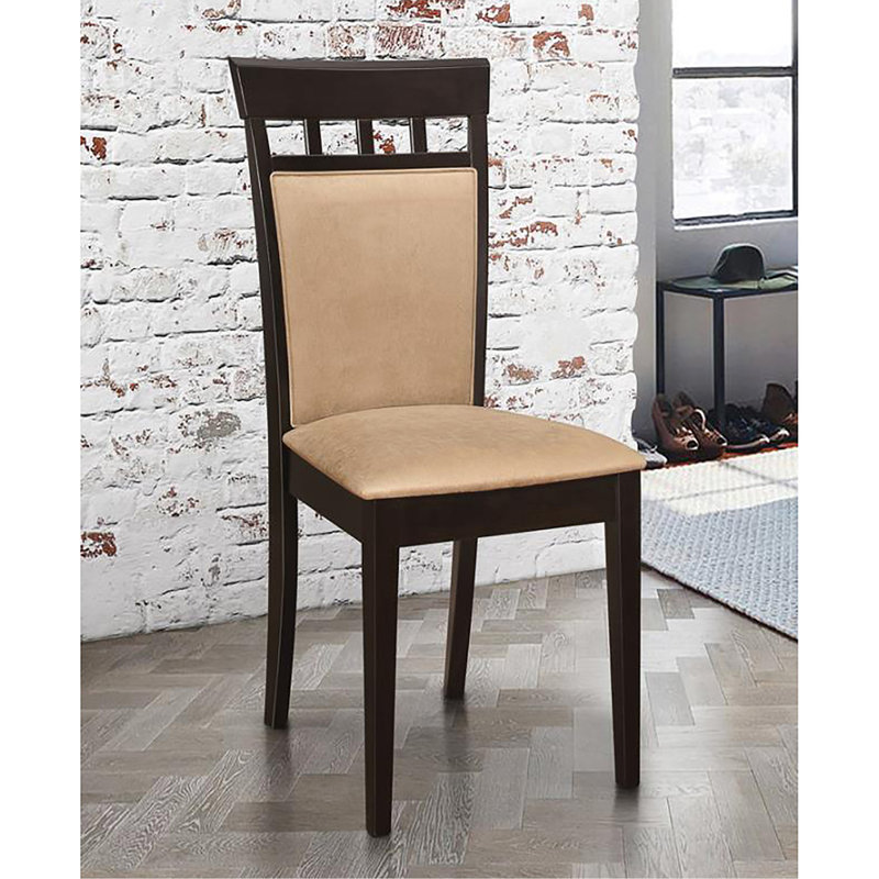 Ensemble de chaises d'appoint rembourrées beiges et cappuccino (ensemble de 2)
