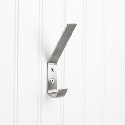 5-916 Double stainless steel wall mount hook. Finish PSS.