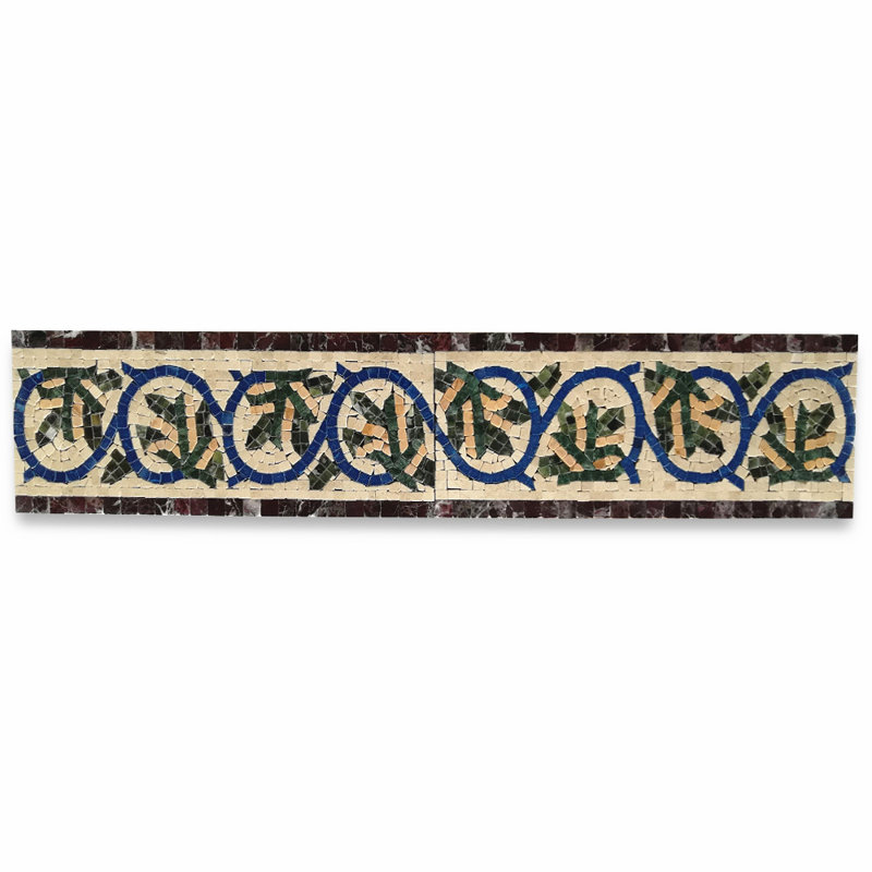 Wooden 5.9" x 13.8" Marble Mosaic Wall & Floor Tile