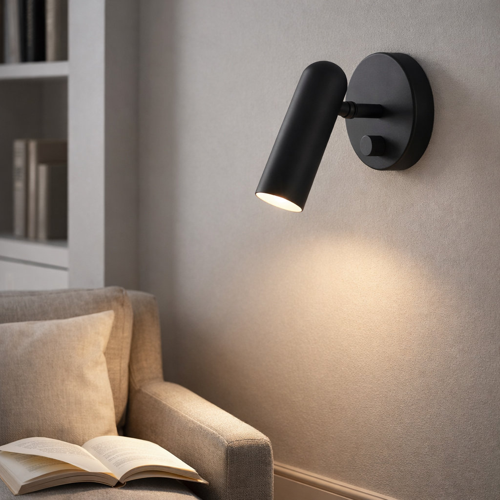 Arla Single Light Dimmable LED Wall Sconce, Black