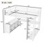 Lit mezzanine en métal blanc compact avec rangement et bureau pour la maison moderne
