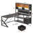 59" L Shaped Computer Desk With 2 Drawer and Bookshelf-1109719874