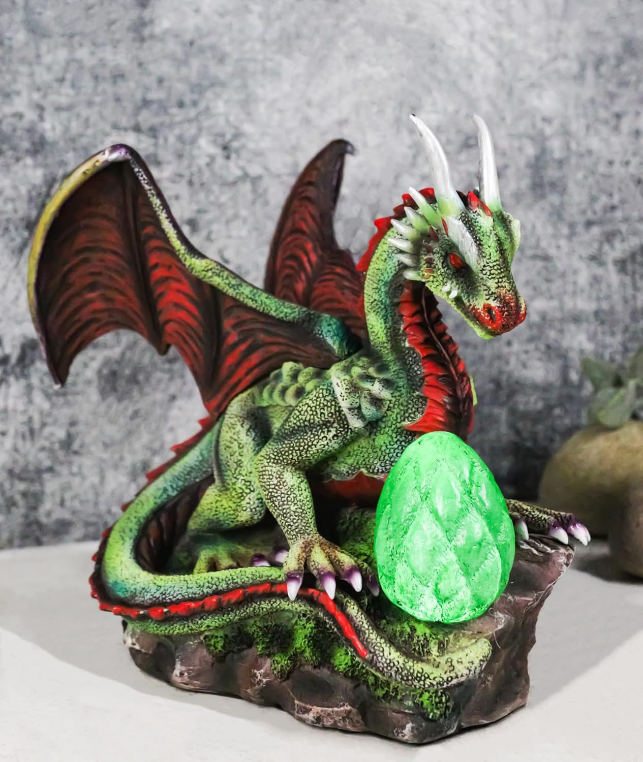Dakota Fields Fantasy Green And Red Volcano Dragon Guarding LED Scaled ...