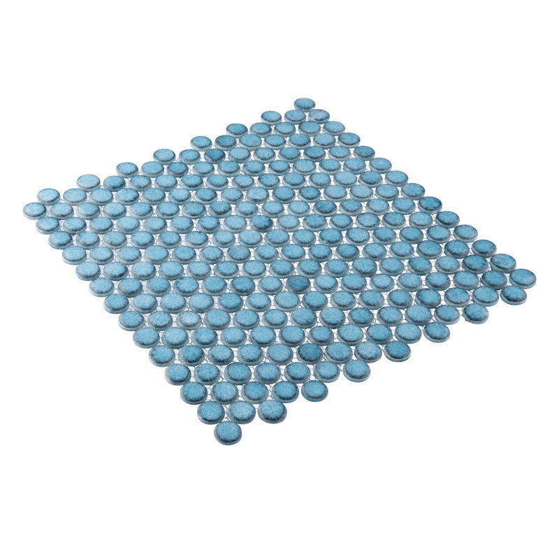 Honoro-Bulbi 0.75-in. Penny Round Textured Look Glass Wall & Floor Mosaic Tile, Deusen