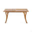 Table de salle à manger d'extérieur rectangulaire en bois massif de 59 pouces