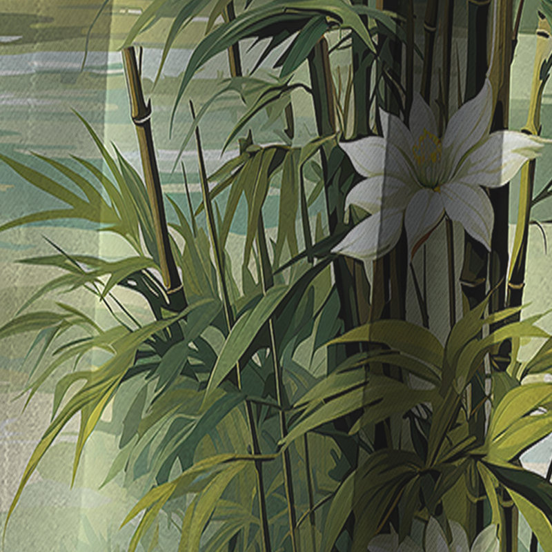 Bamboo Reflections Tropical Motif II - Rideau floral - Rideau occultant floral - 1 panneau, L 52 po x L 84 po