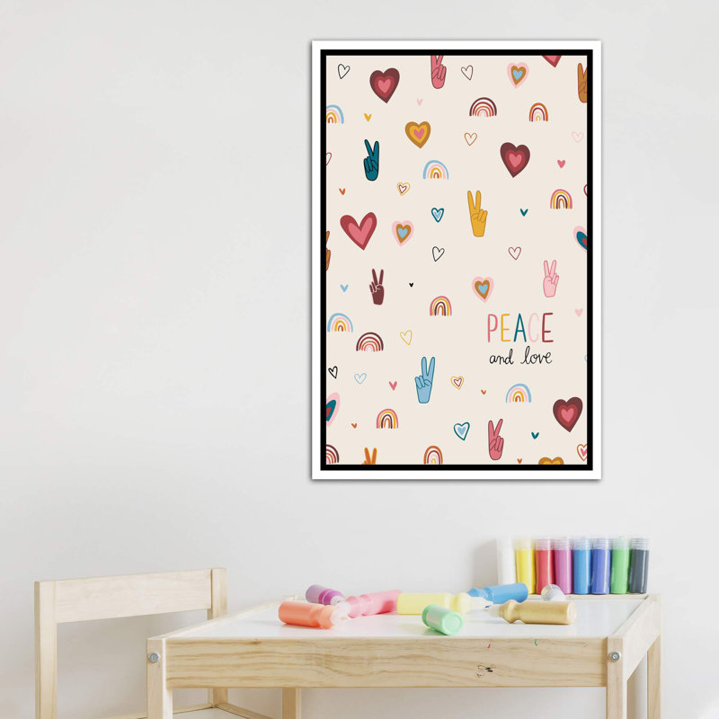Art vi vibes, Toile blanche encadrée, H 48 po x l 32 po x P 1,5 po
