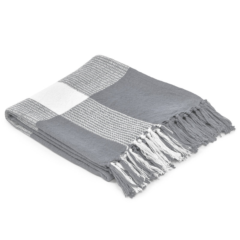  Couverture en coton écossais, Gris