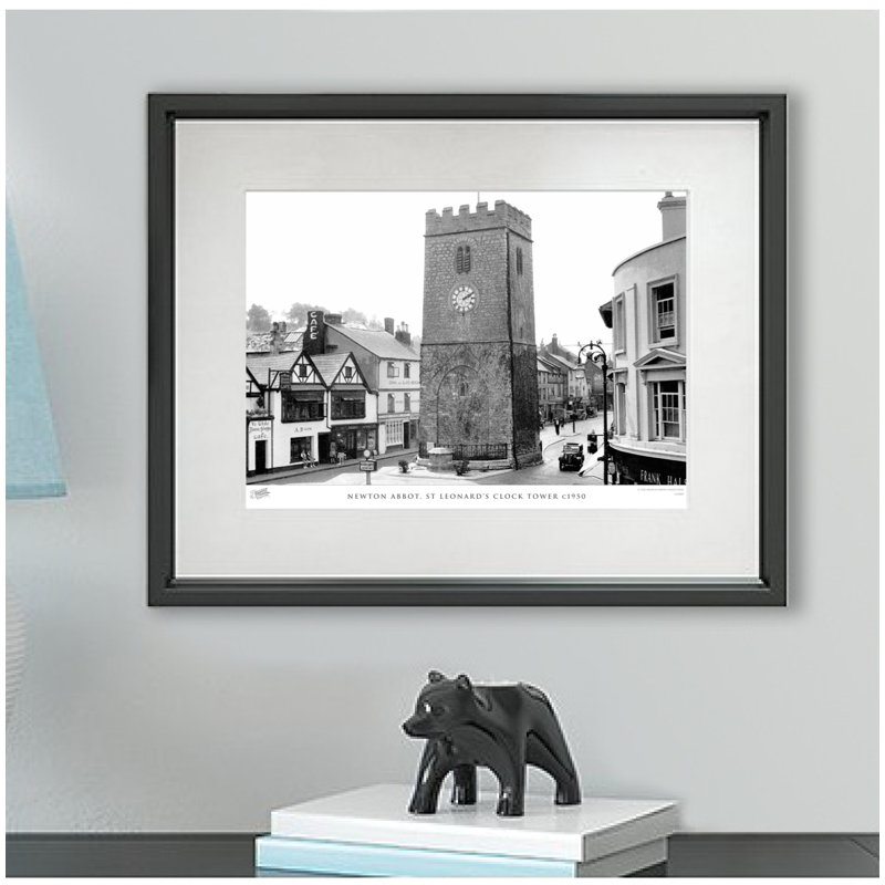 Newton Abbot, St Leonard's Clock Tower C1950 by Francis Frith - Single Picture Frame Print, 28cm H x 36cm W x 2.3cm D