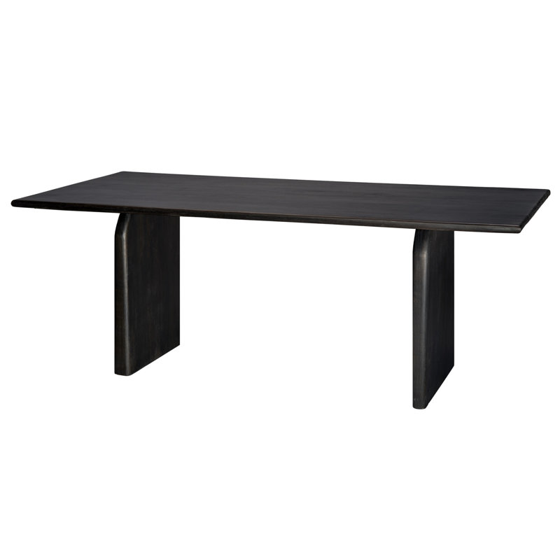 Black Mango Wood Rectangular Dining Table for Eight