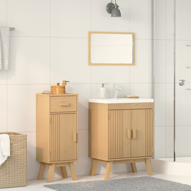 Natural Wood Bathroom Cabinet