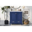 Meuble-lavabo bleu 30 po avec lavabo simple, meuble-lavabo sous-comptoir, armoire de rangement avec 2 portes et un tiroir, fermeture en douceur, rangement multifonctionnel, structure en bois massif-97698510