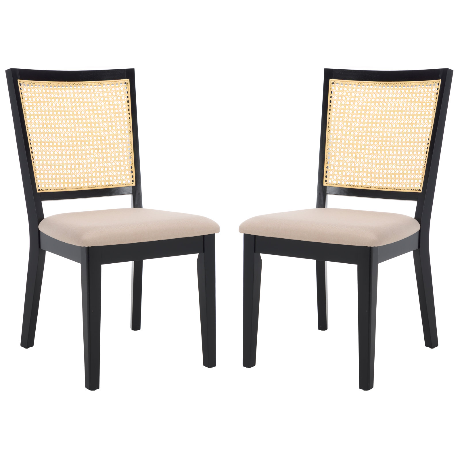 Karlie Dining Armchair, Leather, Beige, Black