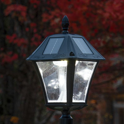 Baytown II Black Solar Powered LED 3in Fitter, Pier, Wall Outdoor Light