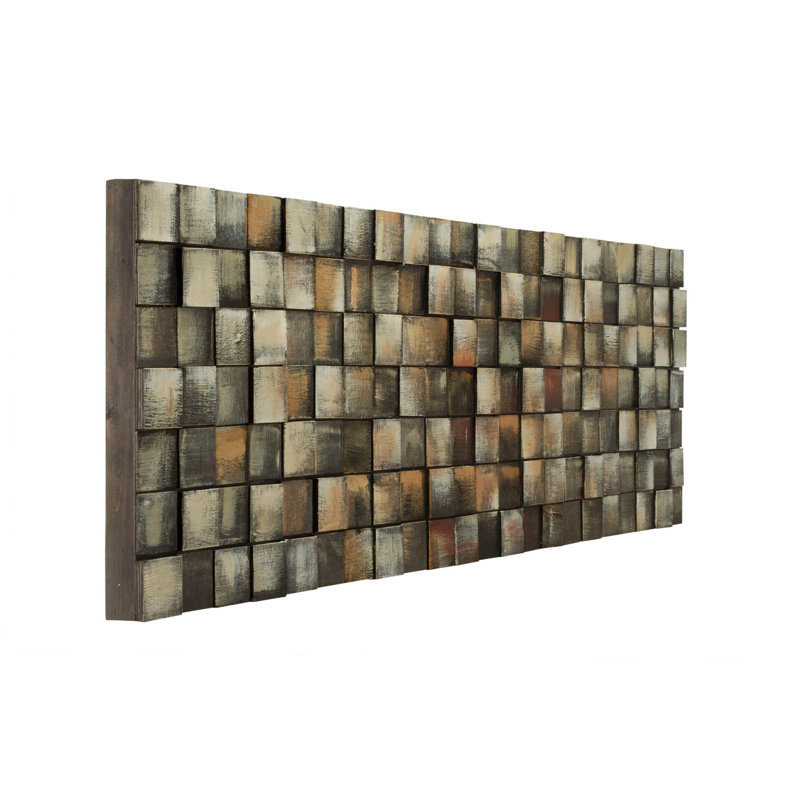 Handmade Industrial Abstract Solid Wood Wall Decor