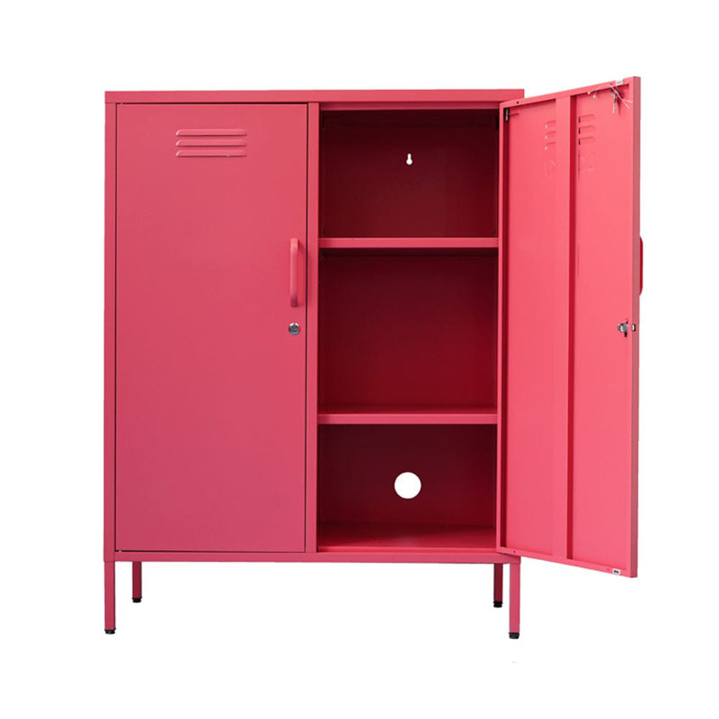 Tamanna Steel 2 - Door Rectangle Accent Cabinet, Rose