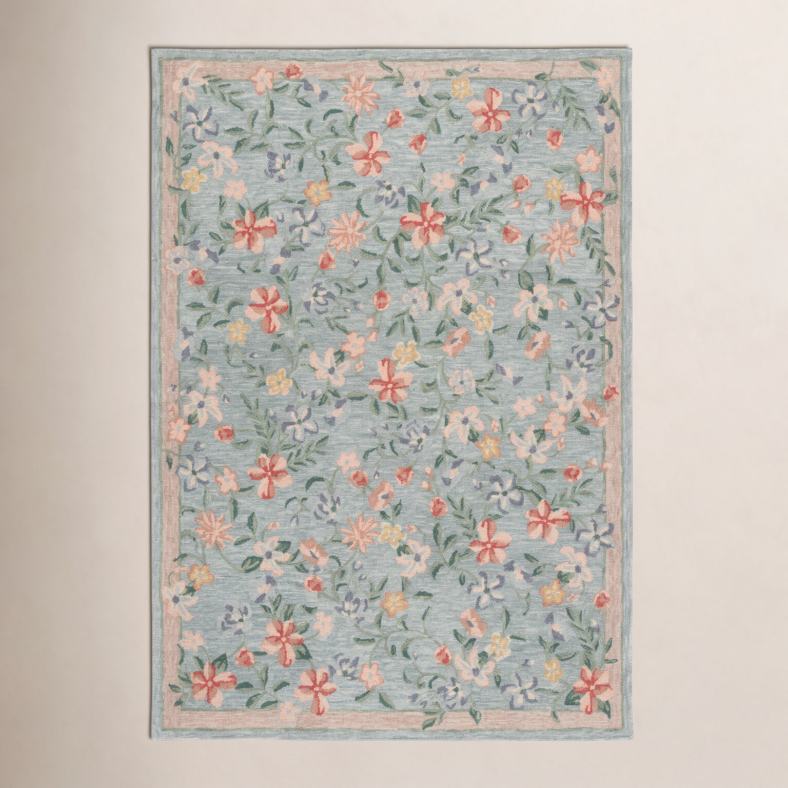 Martha Stewart Hand-Tufted Floral Wool Rug, Rectangle 4' x 6'
