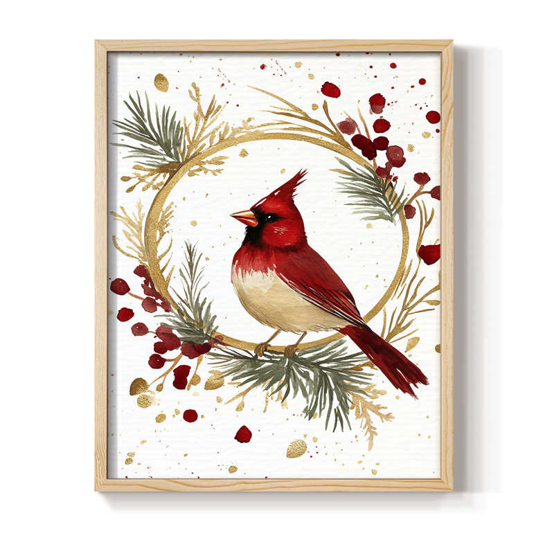 «Christmas Holiday», reproduction d'art encadrée CMLV - bois massif, Naturel, H 11 po x l 9 po