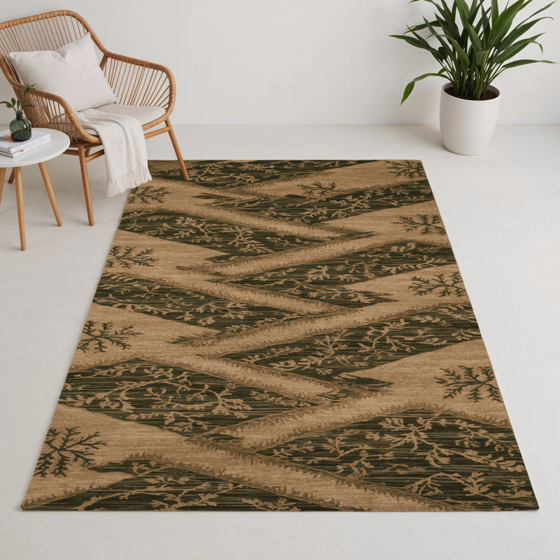 Tapis d'intérieur et d'extérieur brun Nature, Rectangle 9 pi x 12 pi