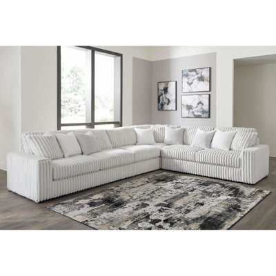 Stupendous Alloy Corduroy 3-piece Symmetrical Sectional
