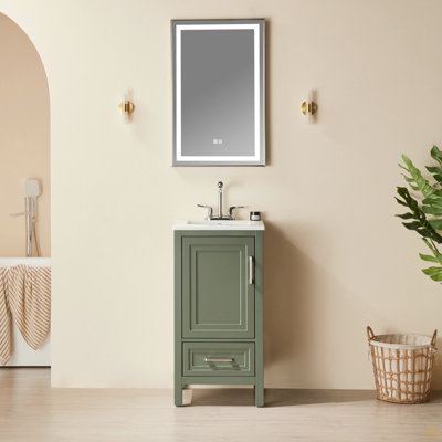 Fully Assembled 18'' Freestanding Single Bathroom Vanity With Top